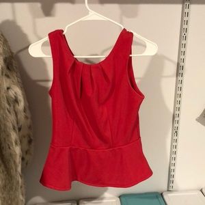 Hot pink fitted peplum top
